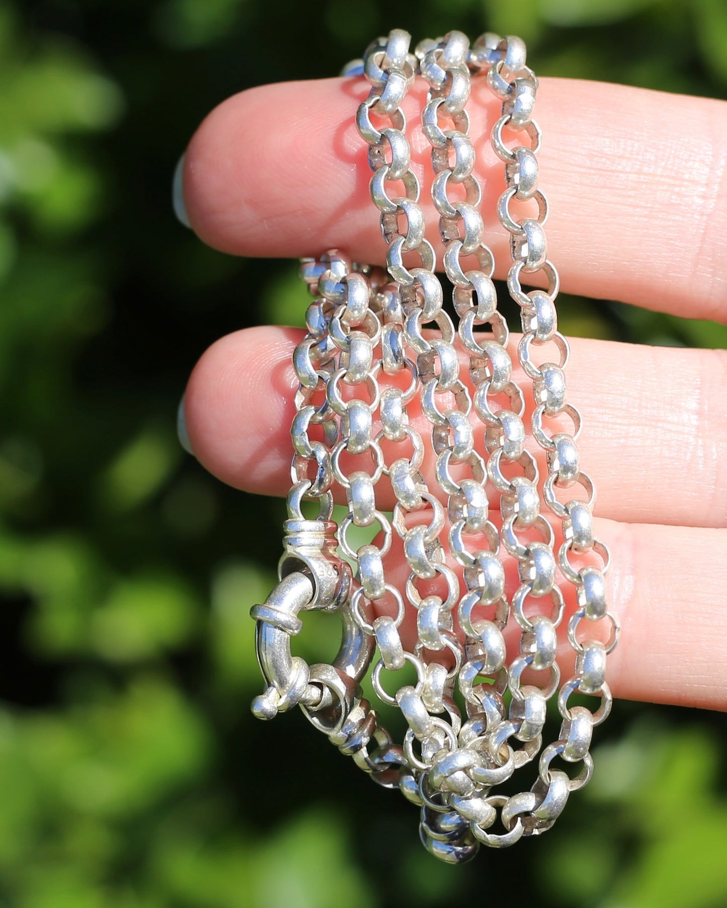 Silver Belcher Chain With Italian Bolt Claps and large finals, 21.2g, 50cm