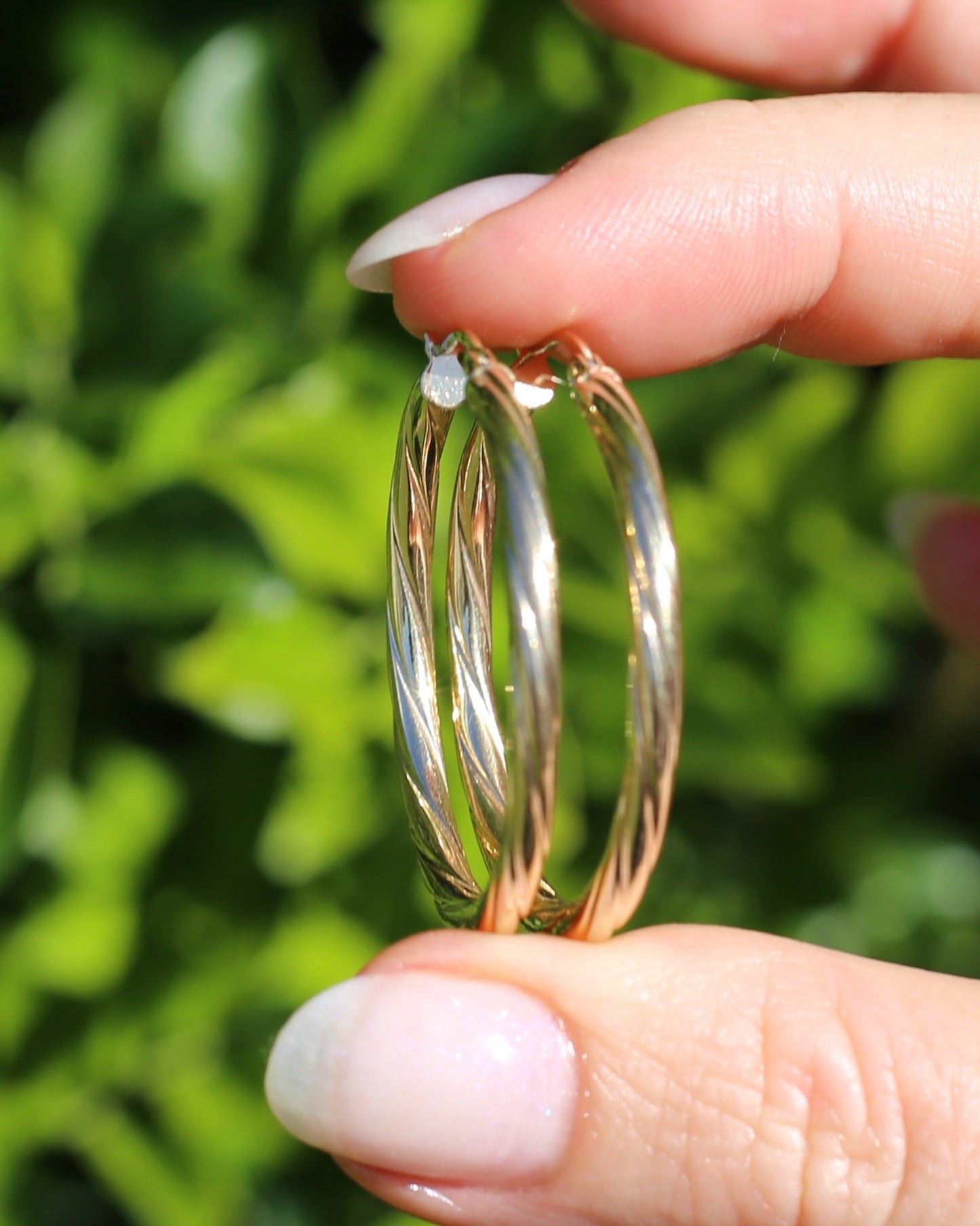 UnoAErre Twisted Gold Hoop Earrings, 35.85mm 1.85g