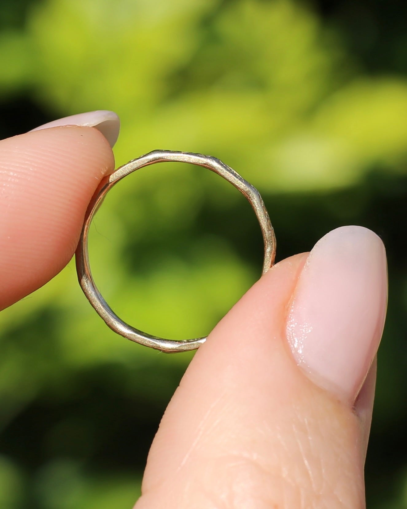 Vintage Rustic Gold Ring, 9ct Yellow Gold, size P or 7.5, 1.1g