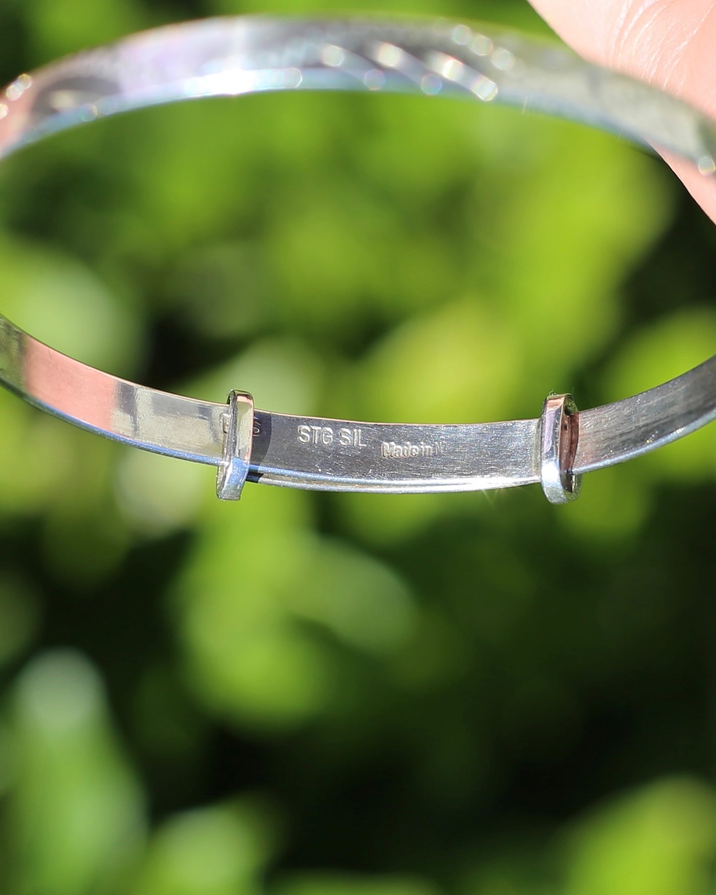 Vintage Child's Expandable Silver Bracelet. New Zealand Made, Sterling Silver - approx birth to 6