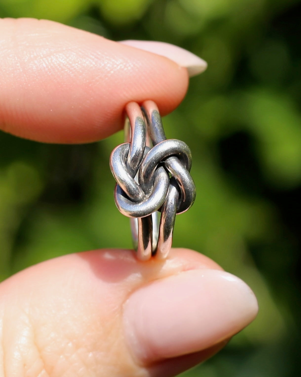 Vintage Silver Double Love Knot Ring, size 6.25 or M, 4.9g