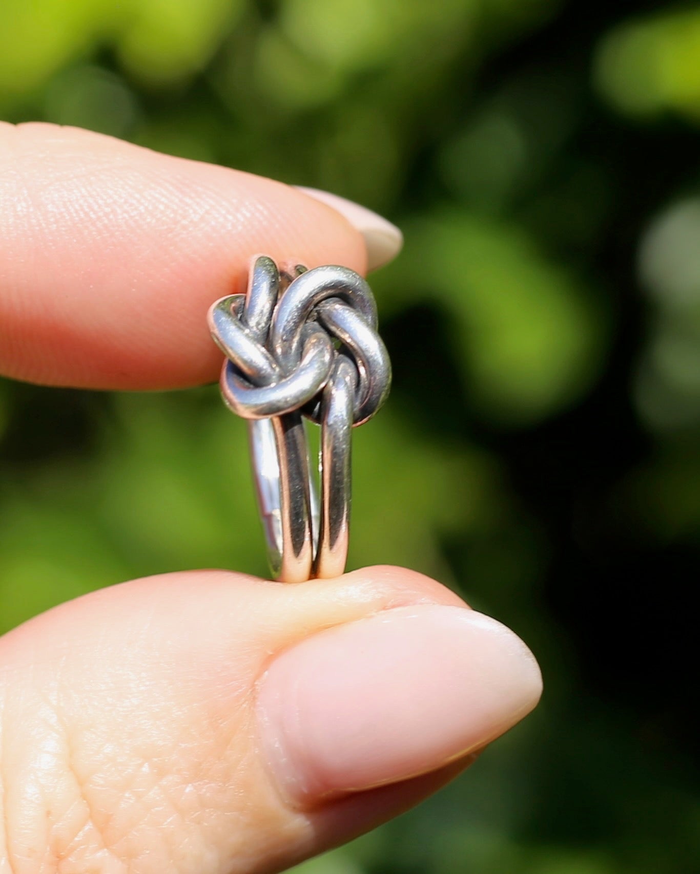 Vintage Silver Double Love Knot Ring, size 6.25 or M, 4.9g