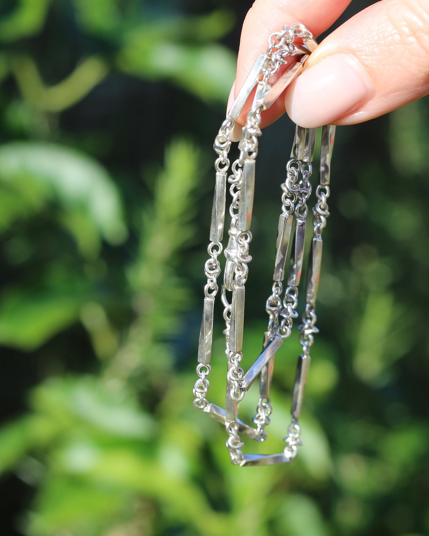 Vintage Silver Fancy Link Chain with Albert Clasp, 59cm or 23 inches, 21.6g