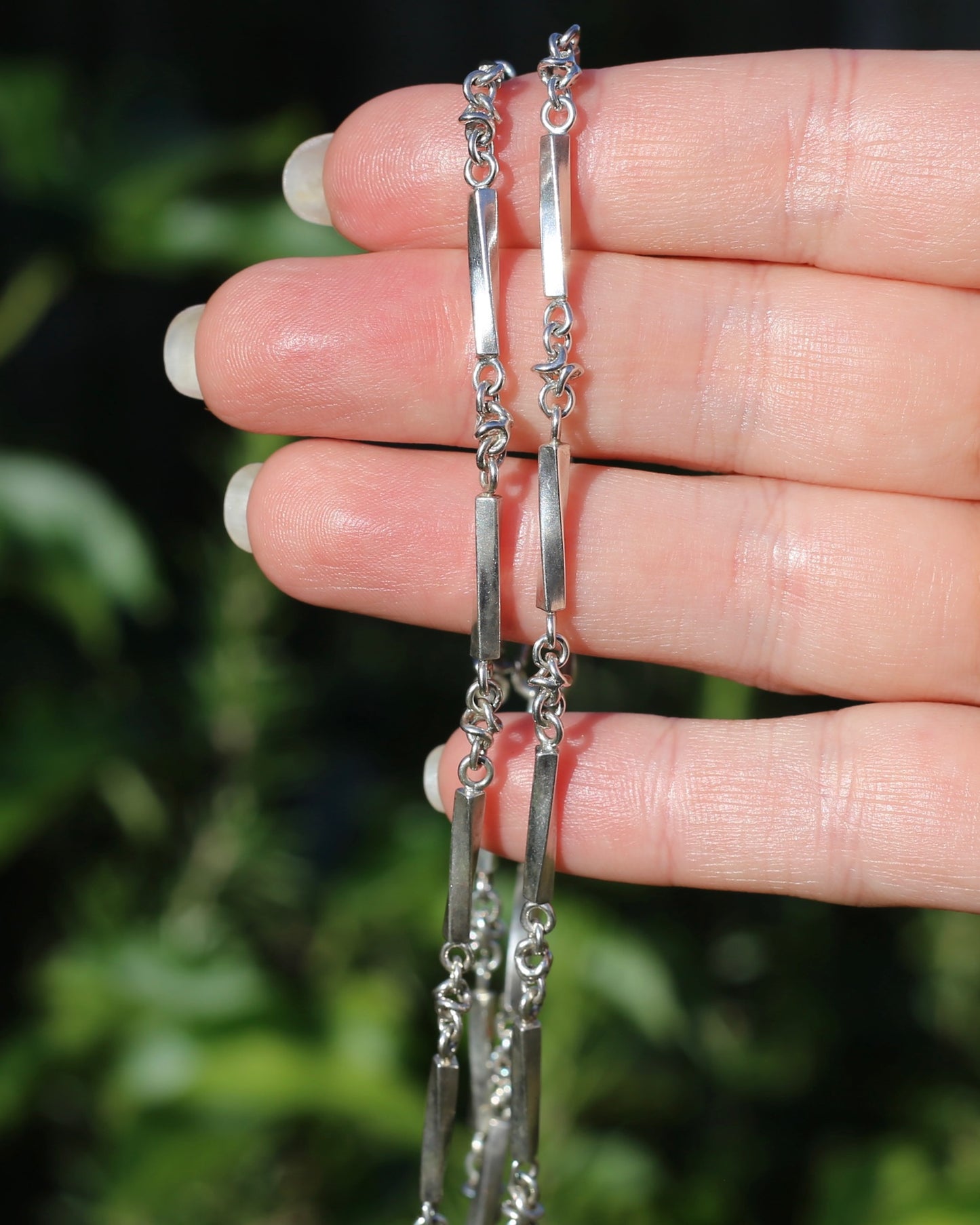 Vintage Silver Fancy Link Chain with Albert Clasp, 59cm or 23 inches, 21.6g