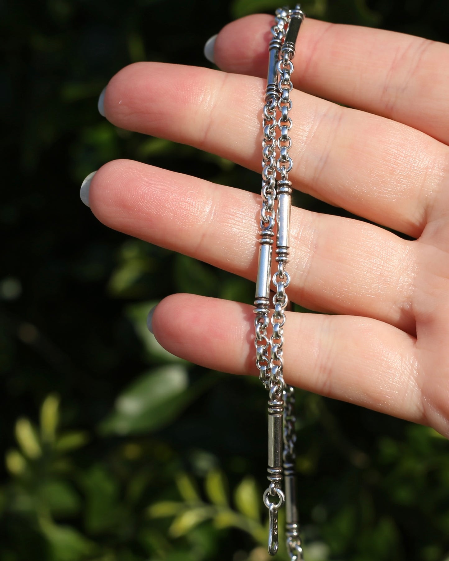 Vintage Australian Silversmith Don Bannister Bar and Cable Chain Necklace, 19.4g
