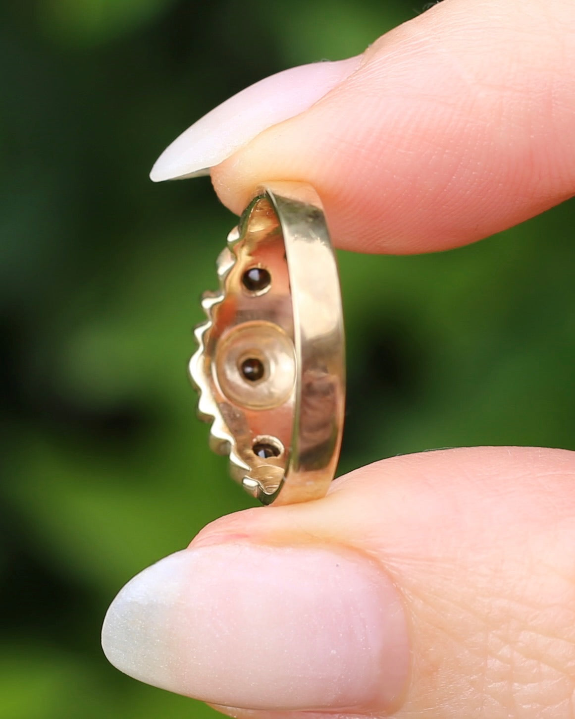 Victorian Revival Garnet Trilogy Star Set Ring, 9ct Yellow Gold, size O1/2 or just over 7.25