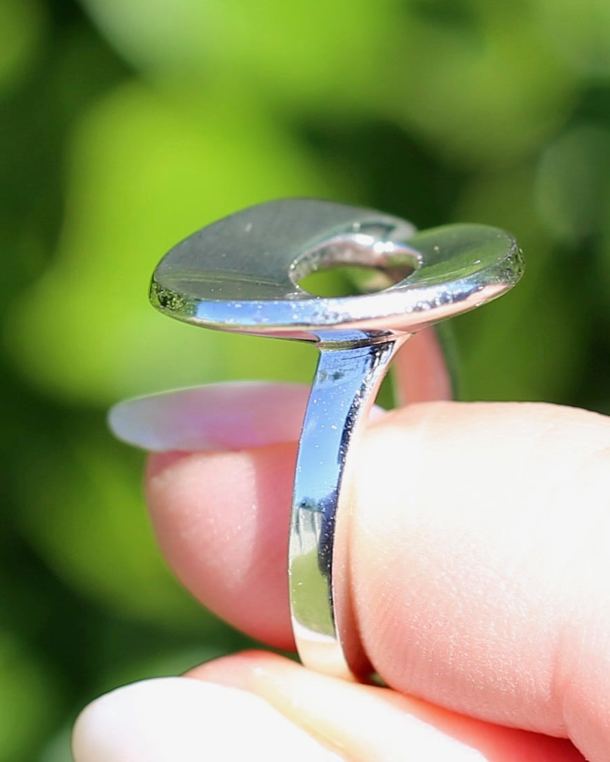 Vintage German Breuning Ring, Brushed Silver, size 8 or Q