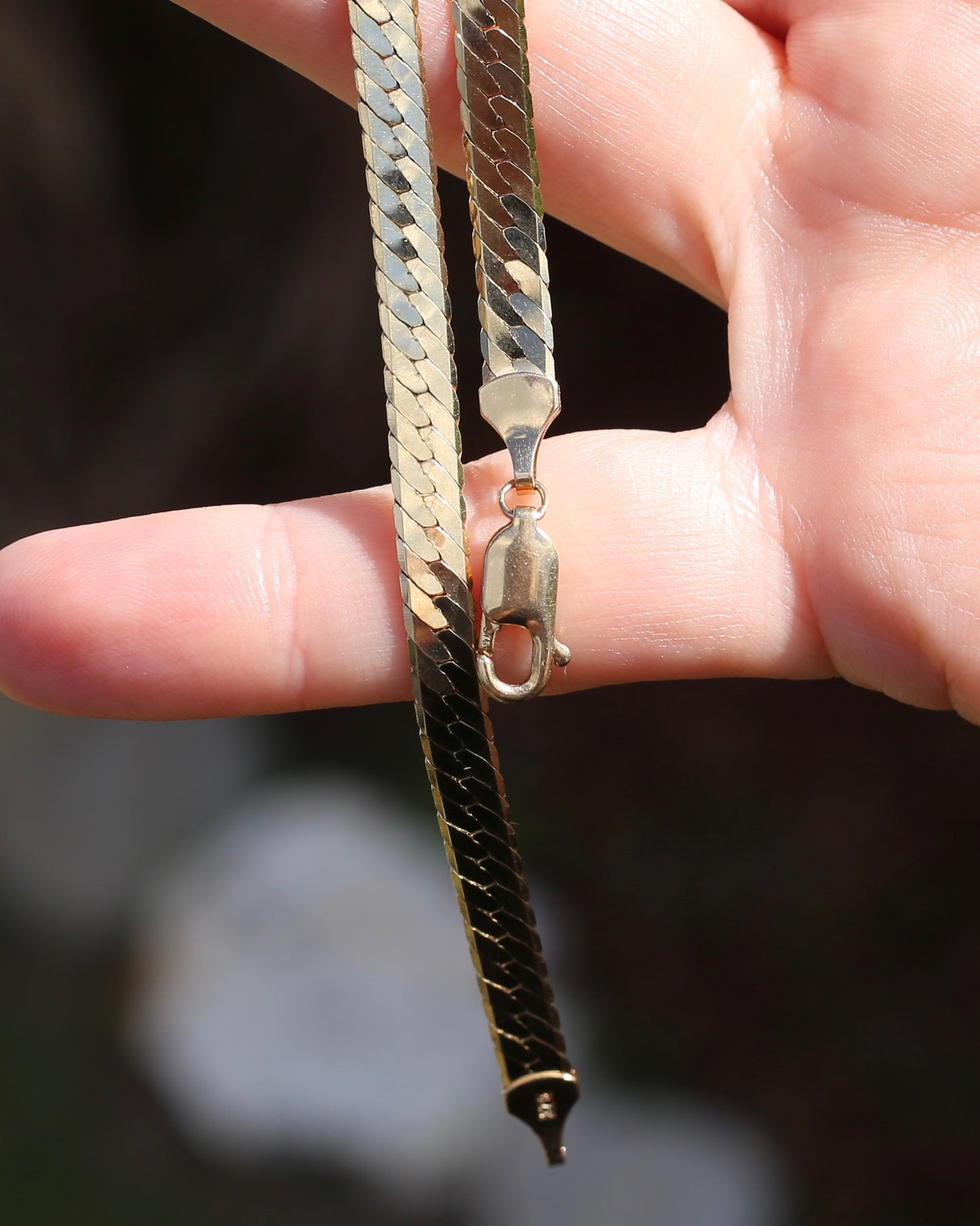 Italian Made 5mm Herringbone Slinky Chain, 9ct Yellow Gold, 42cm 13.35g