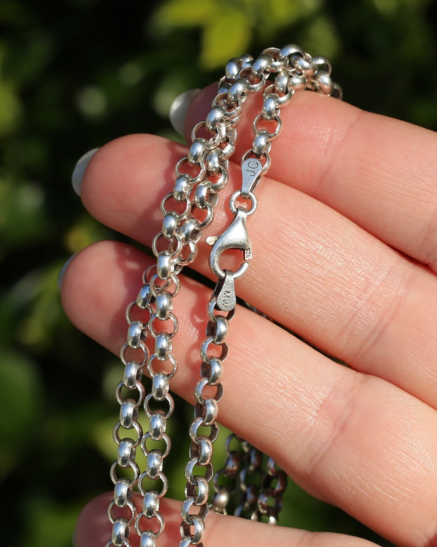 Vintage NZ Made Silver Belcher Chain, 60cm, 23.55g