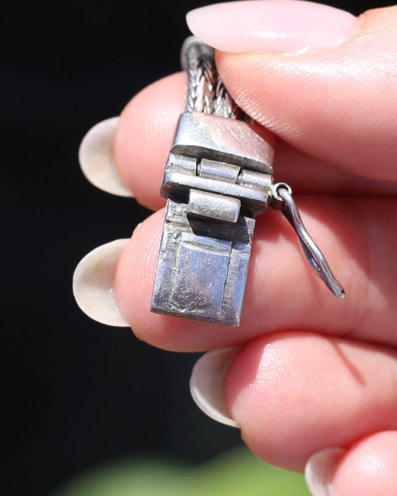 Chunky Foxtail and Curb Bracelet, Sterling Silver, 17.5cm or just under 7 inches, 40.7g