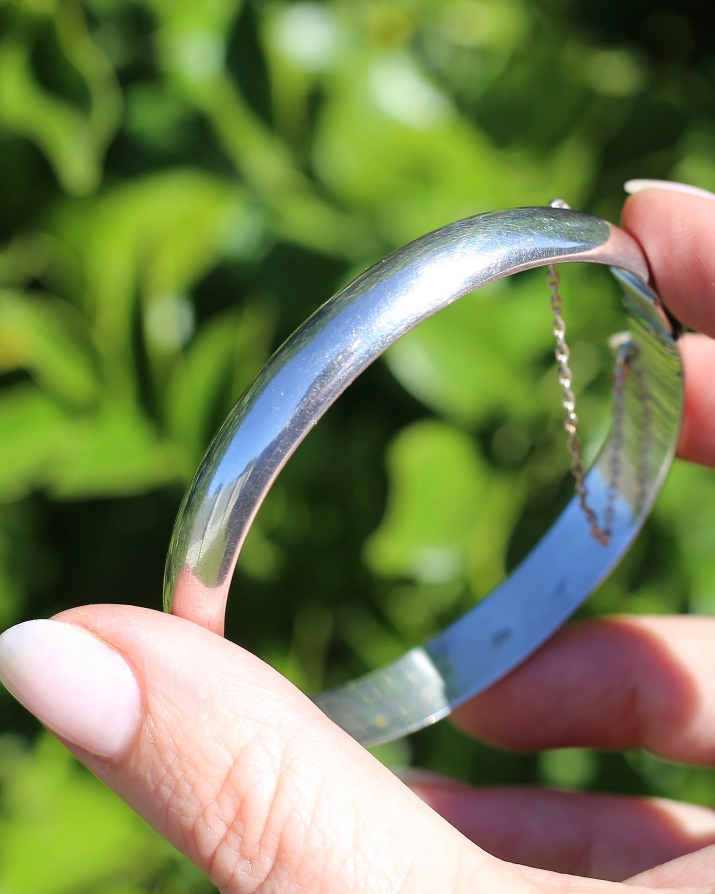 Vintage Hinged Engraved Silver Hollow Bangle, Sterling Silver
