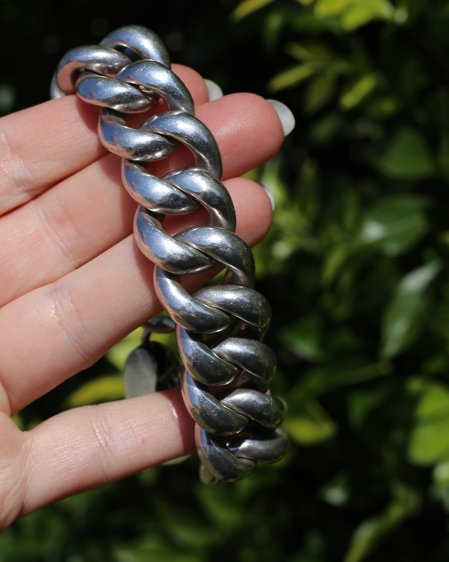 Australian Designer Very Chunky Semi Hollow Curb Link Bracelet with Heart Padlock, 84.2g