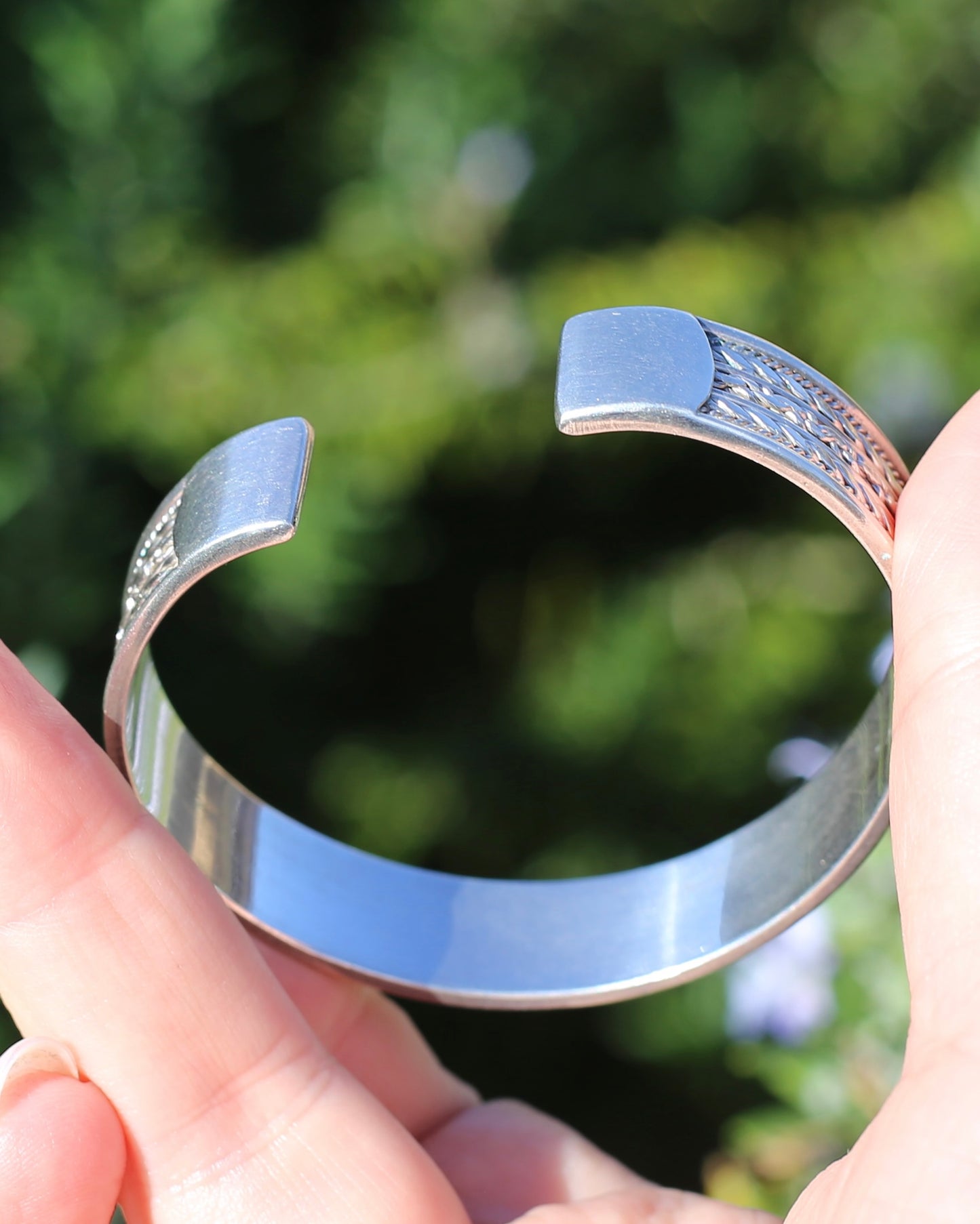 Gorgeous Twisted Rope Sectioned Cuff Bangle, Sterling Silver, sizeable, 31.25g
