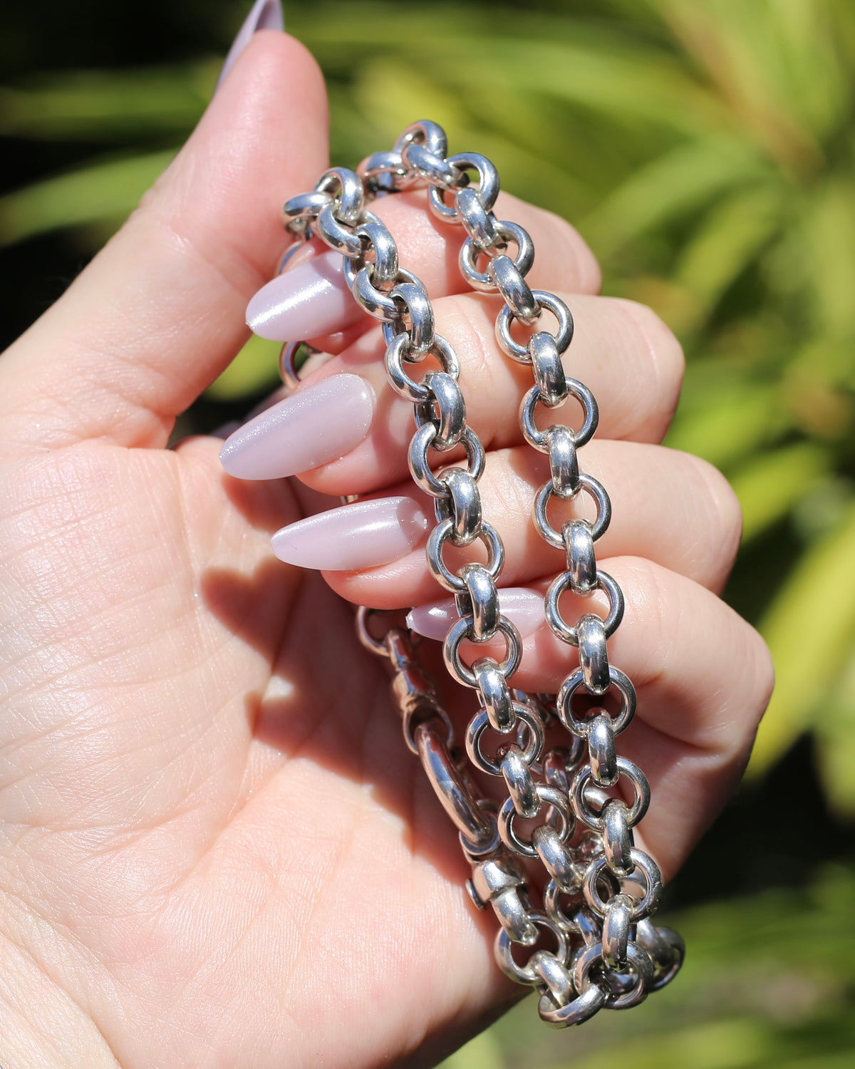 Fabulous Italian Made Semi Hollow Silver Cable Chain with Large Bolt Clasp, 40.4g, 45.75cm or 18 inches