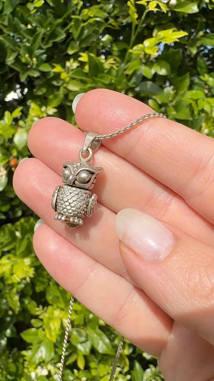 Silver Articulated Owl Pendant, 5.81g