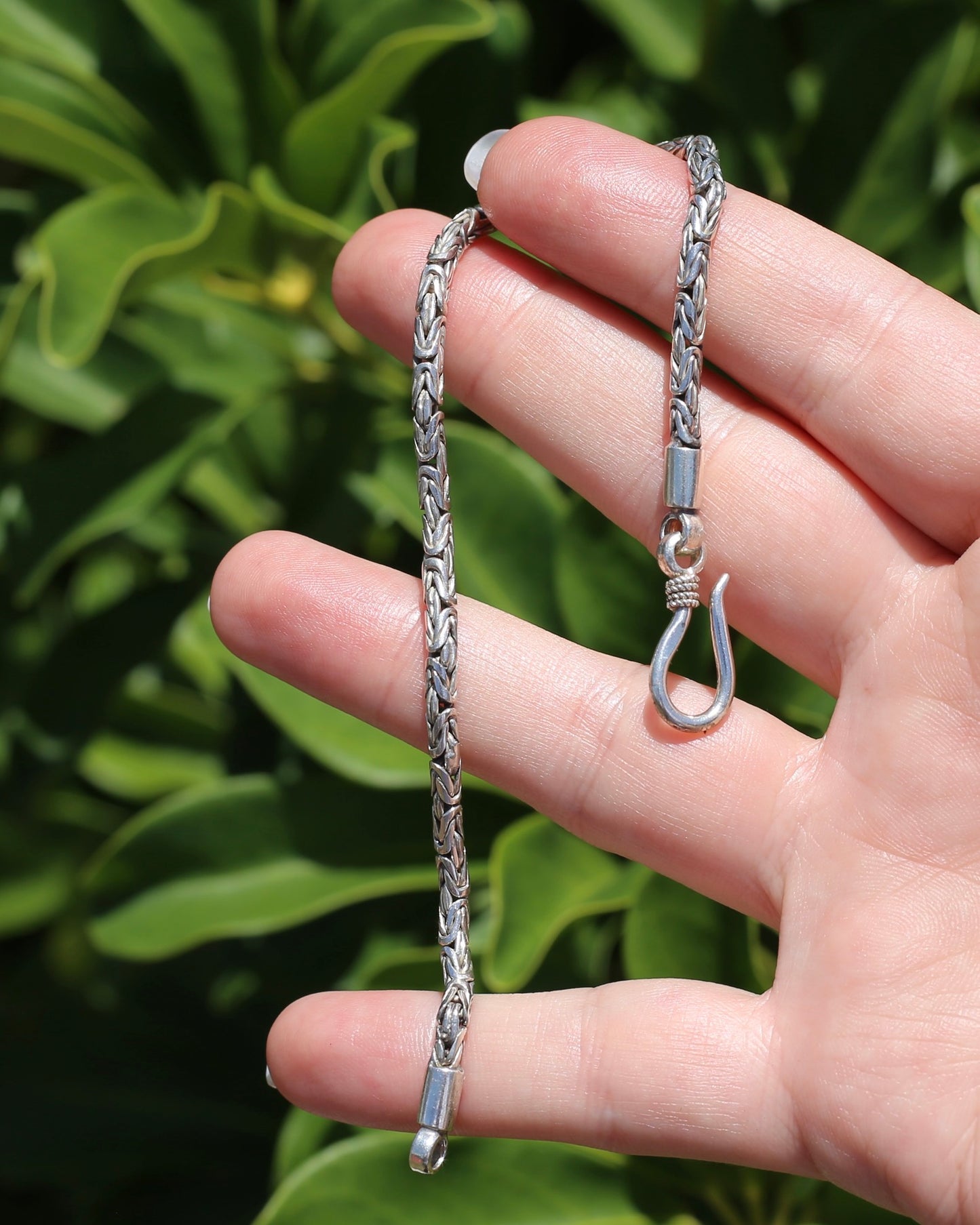 Sterling Silver Byzantine Silver Bracelet or Extender with Hook Clasp, 21cm or 8.25 inches, 11.72g