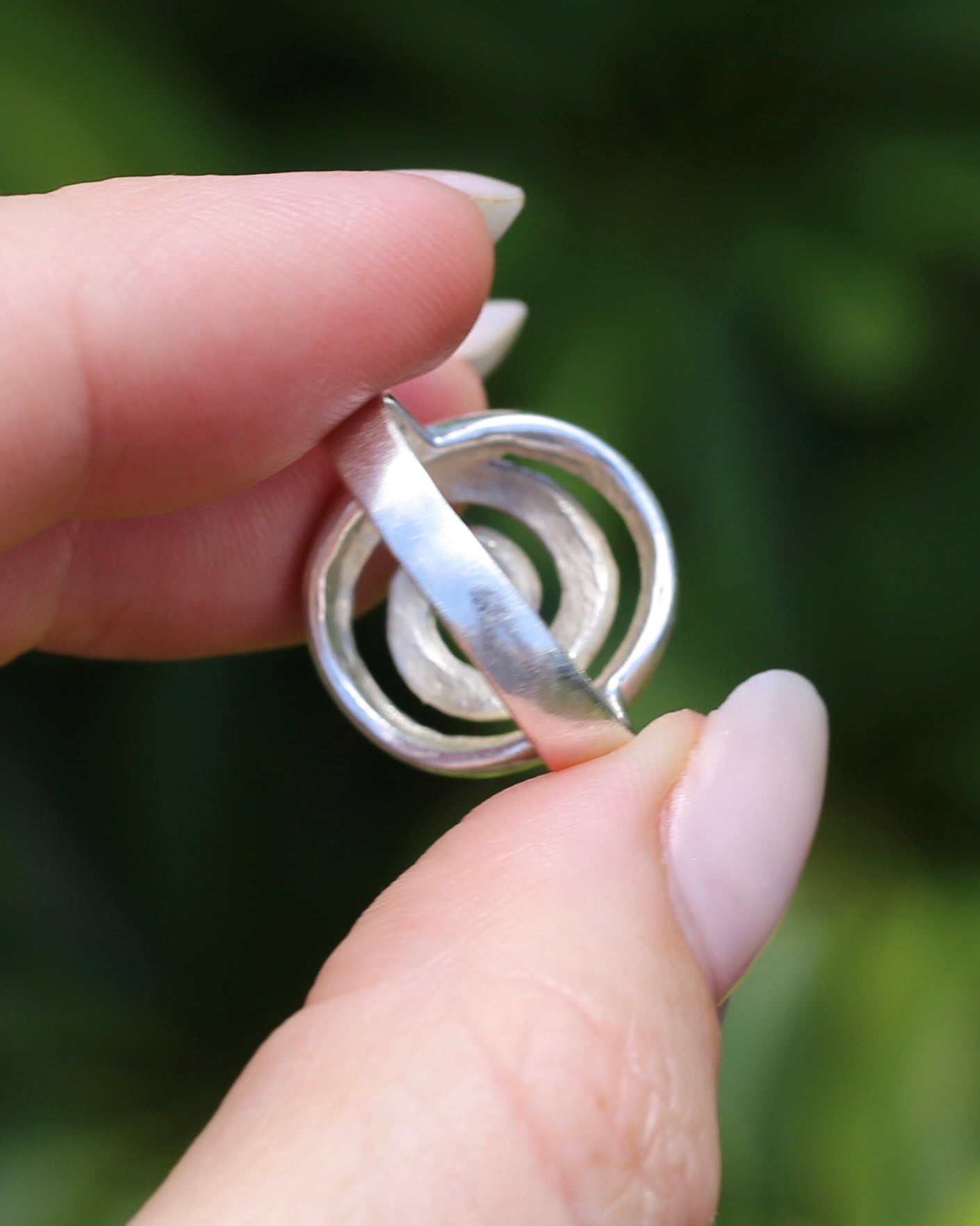 Silver Swirl Ring, Sterling Silver, size R1/2 or nearly 9, 6.6g