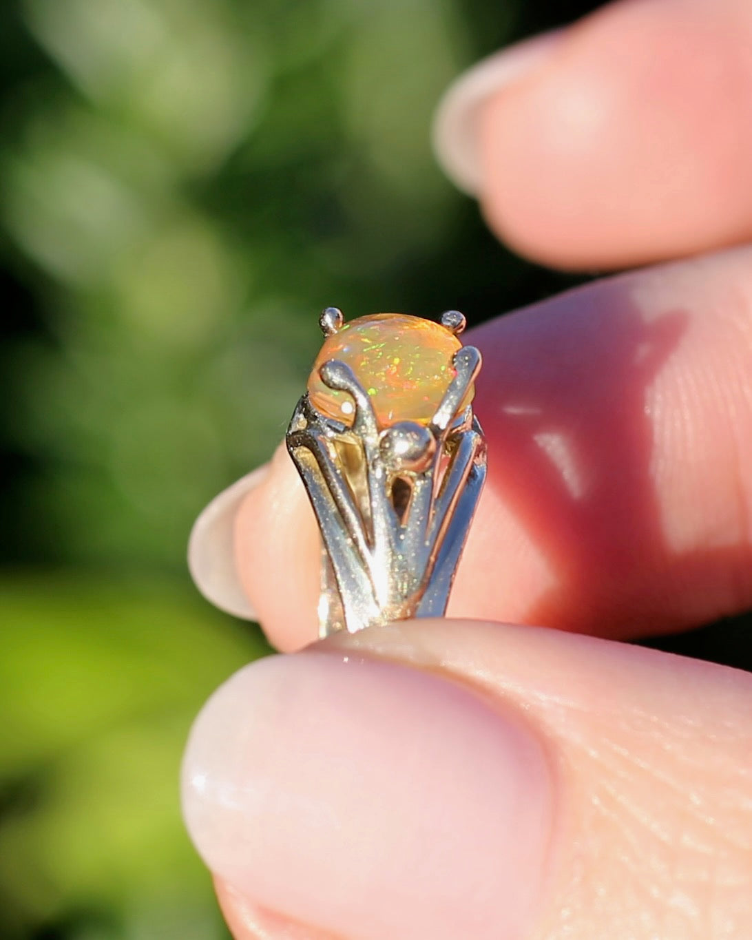Mexican Opal Cabochon Ring, 14ct Yellow Gold, size 6 or L1/2