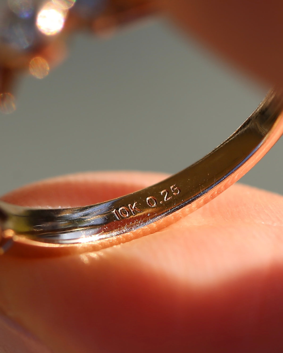 0.25ct 7 Stone Natural Diamond Bezel Set Round and Geometric Rose Gold Stacker, 10ct Rose Gold, size O or 7.25