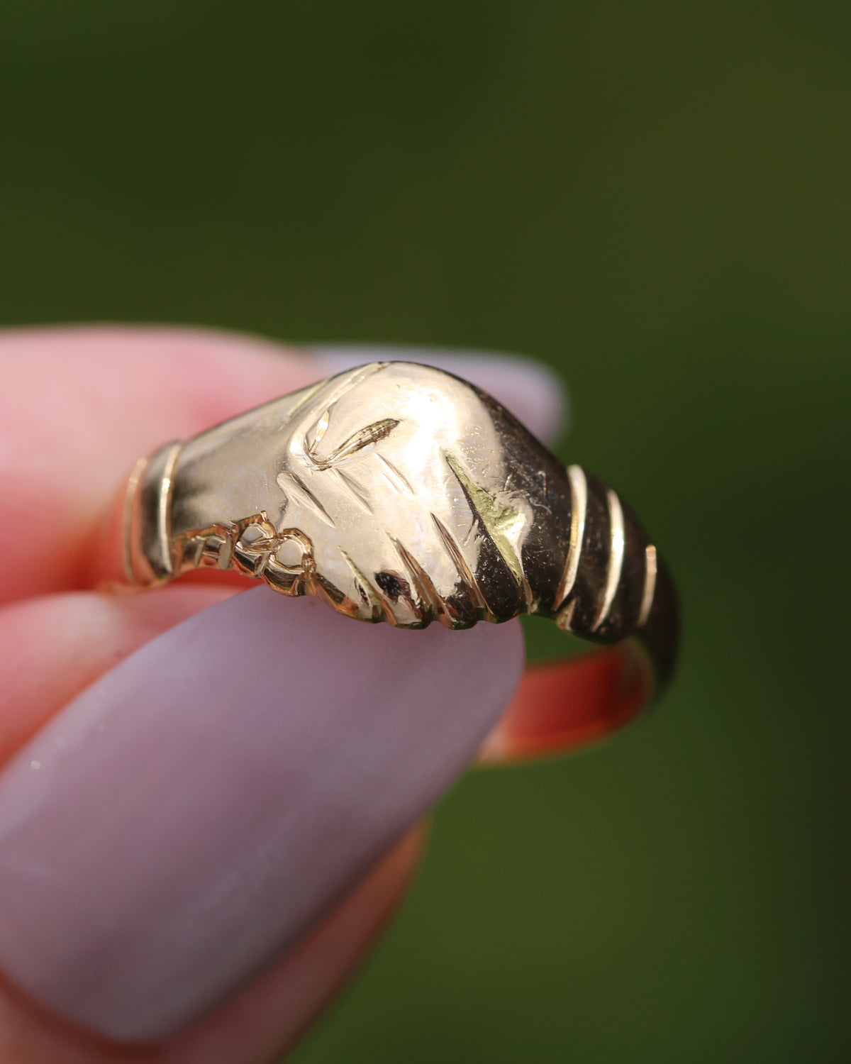 Vintique 15ct Fede Ring, 15ct Yellow Gold, size 7.5 or just over O1/2, 4.24g
