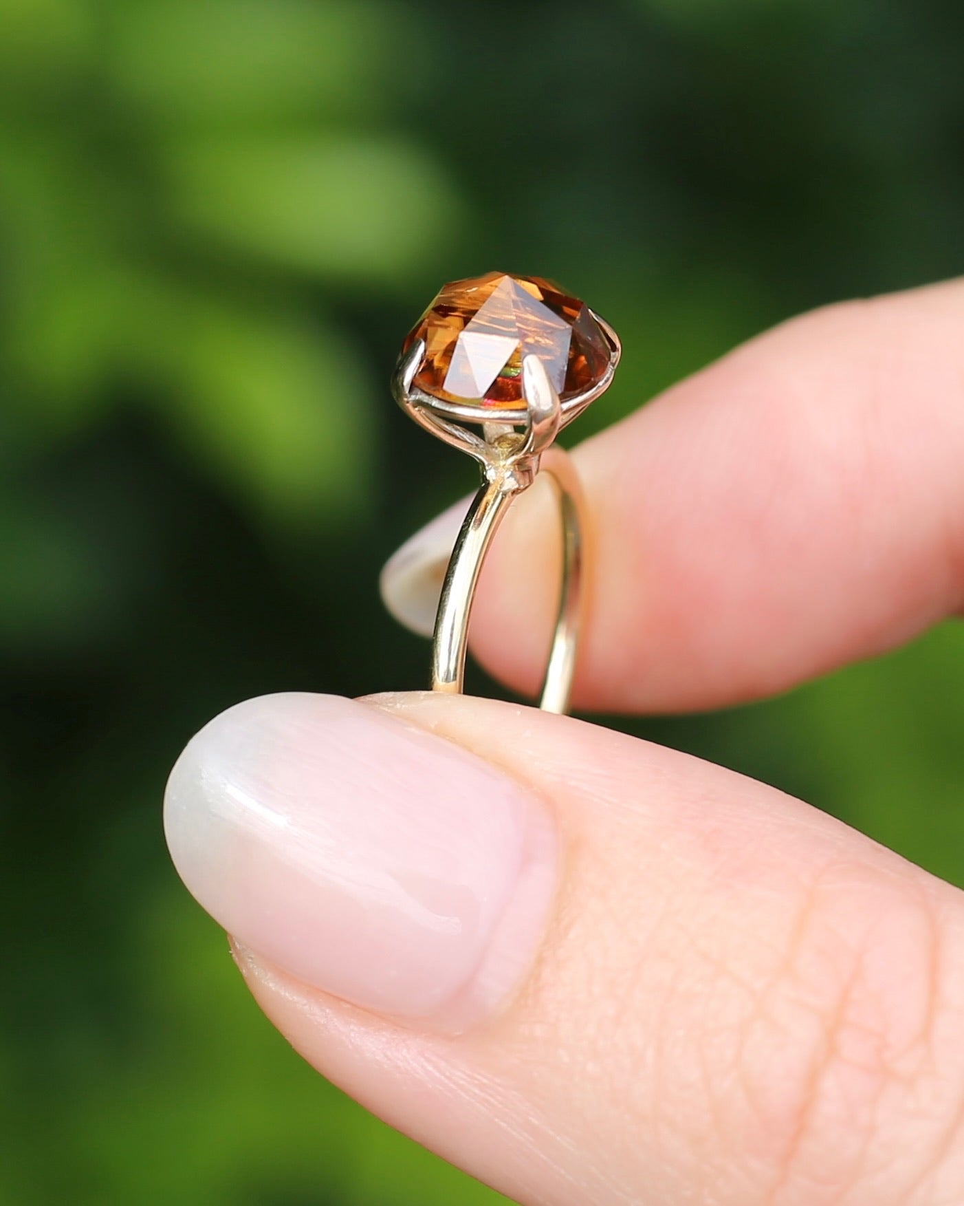 3.87ct Rose Cut Australian Zircon Ring, Claw Set in 9ct Yellow Gold, size 5.25 or K, 2.40g