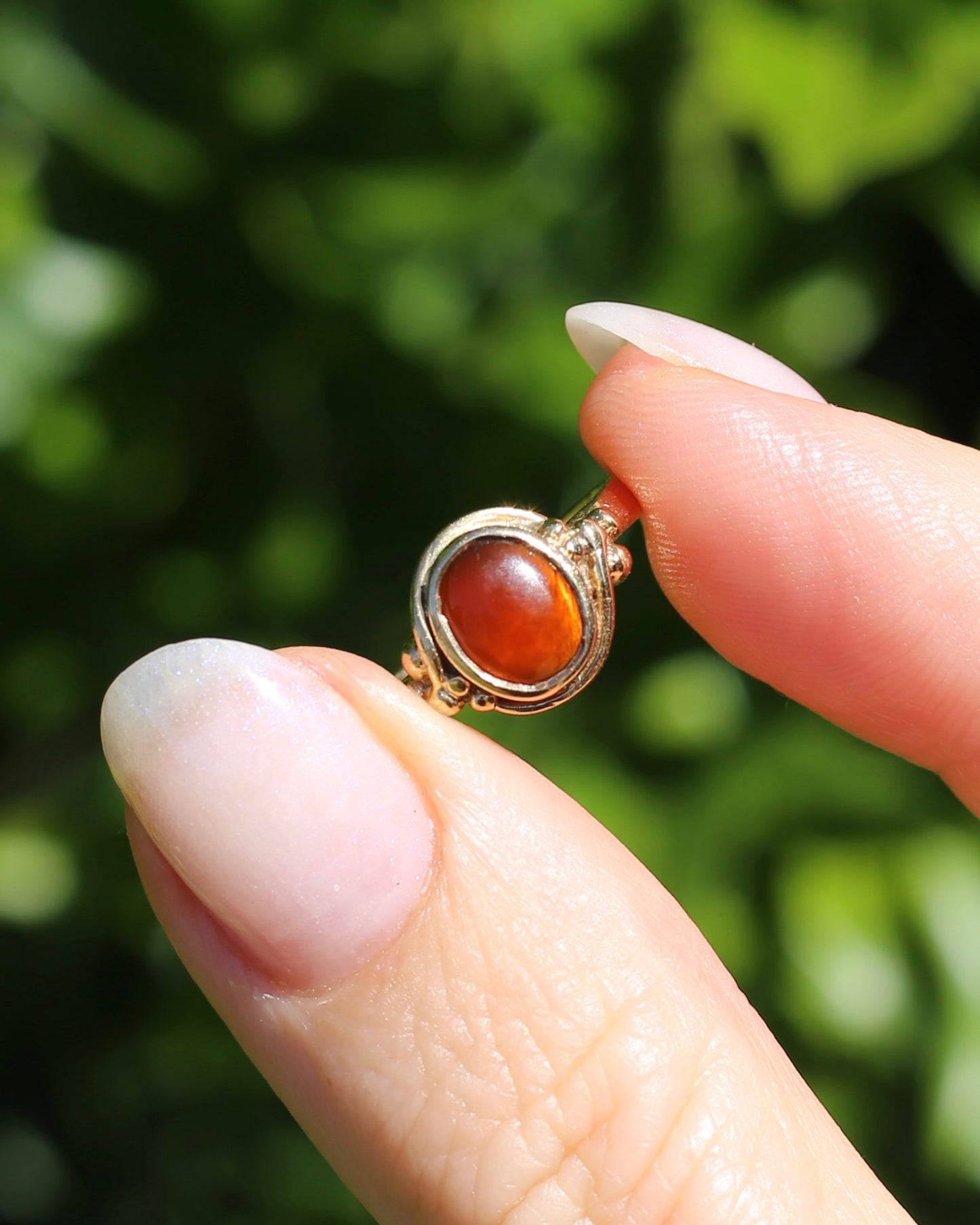 Bezel Set Carnelian Cabochon Signet Type Ring, 9ct Yellow Gold, size I1/2 or 4.5