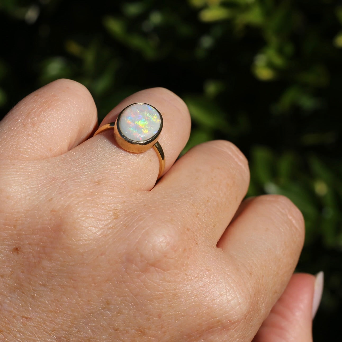 ON HOLD Early Australian Levinson Opal Ring, 18ct Yellow Gold, size N1/2 or 7