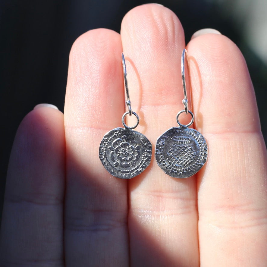 The Penny, Earrings -  Replica of the James I Penny Second Coinage 1604 - 1619