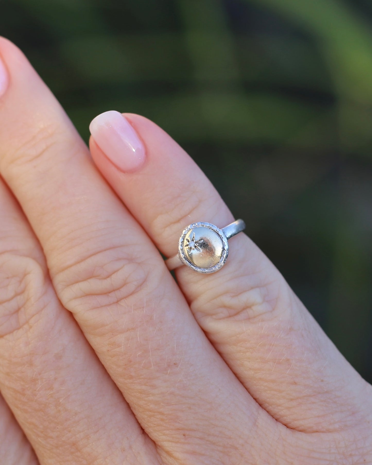 Mixed Metal Diamond Set Signet, 9ct Yellow Gold and Sterling Silver, size D1/2 or 2.25, 1.76g