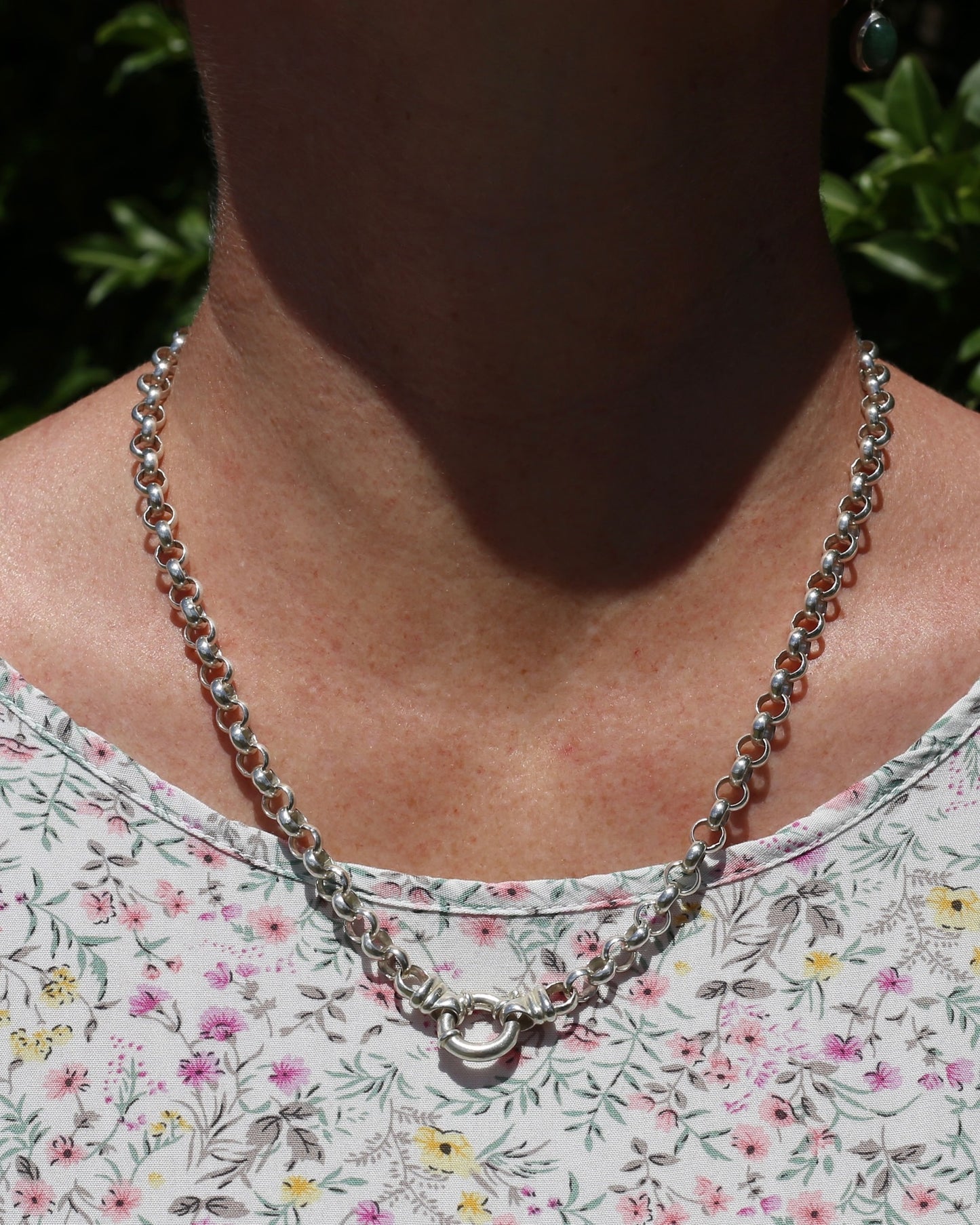 Chunky Silver Belcher Chain With Italian Bolt Clasp and large finals, 41.4g, 52cm