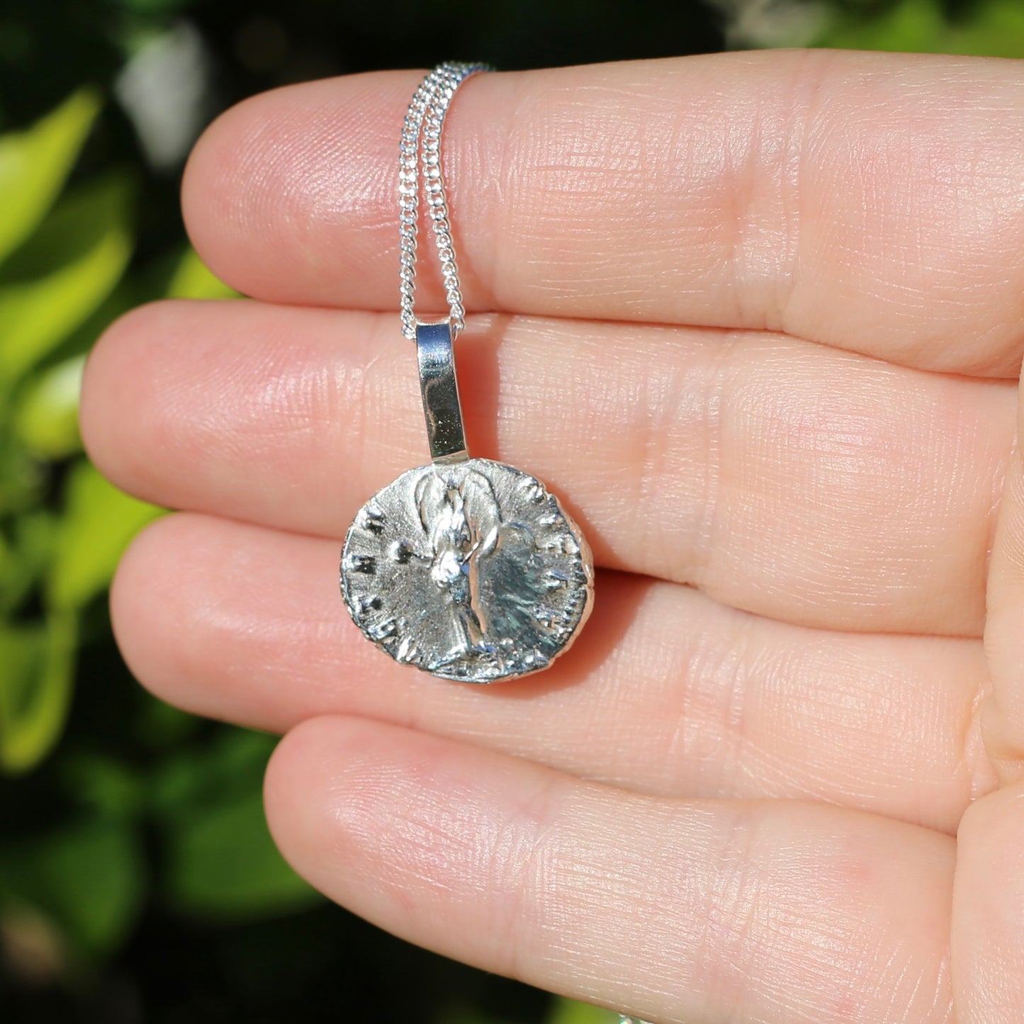 Eternity Pendant - Roman Goddess Aeternitas or Providentia, Cast From a 141-161AD Silver Denarius, avail in  Silver and Gold