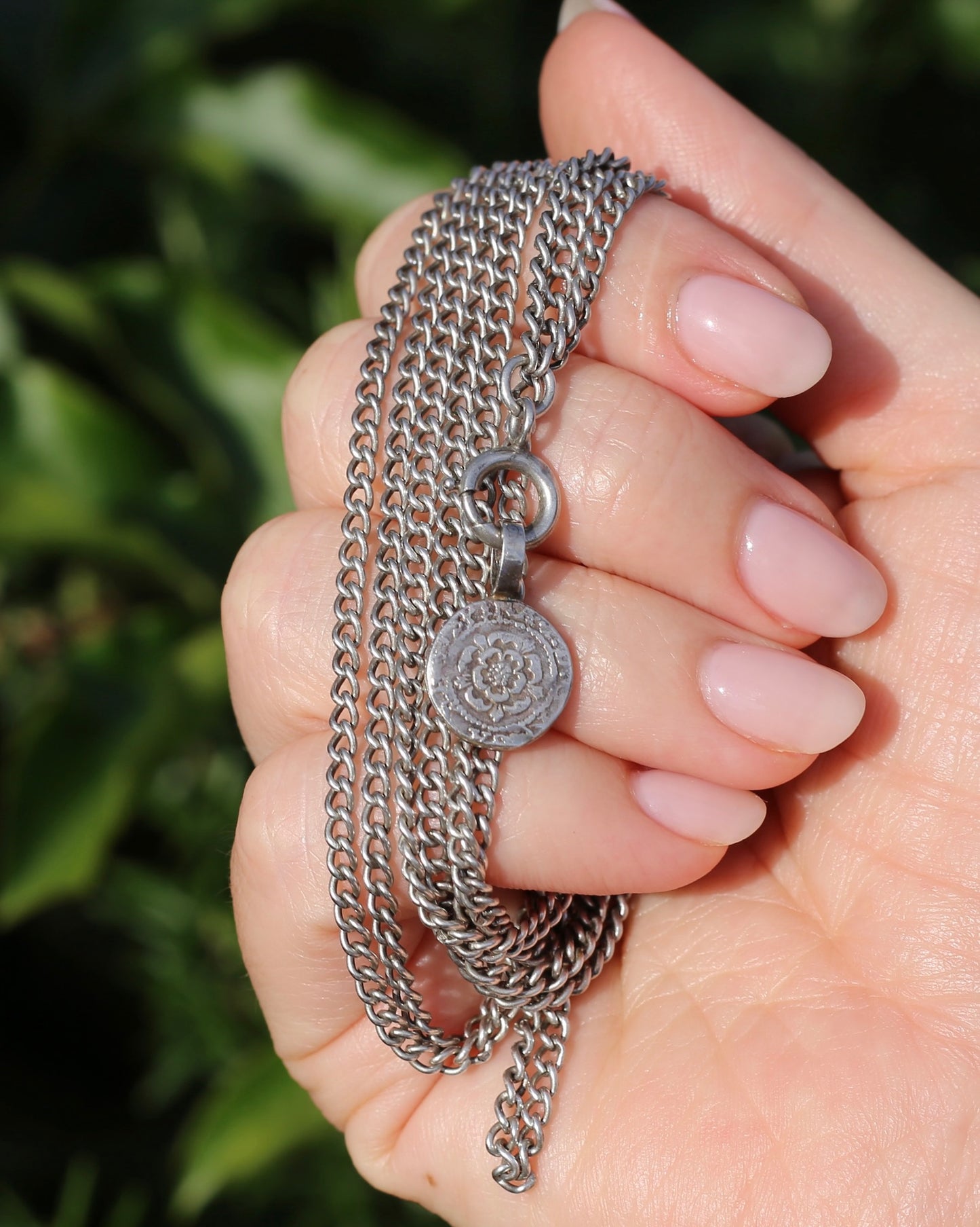 Antique French Longuard Curb Chain With Bolt Clasp, 67cm doubled, 22.1g