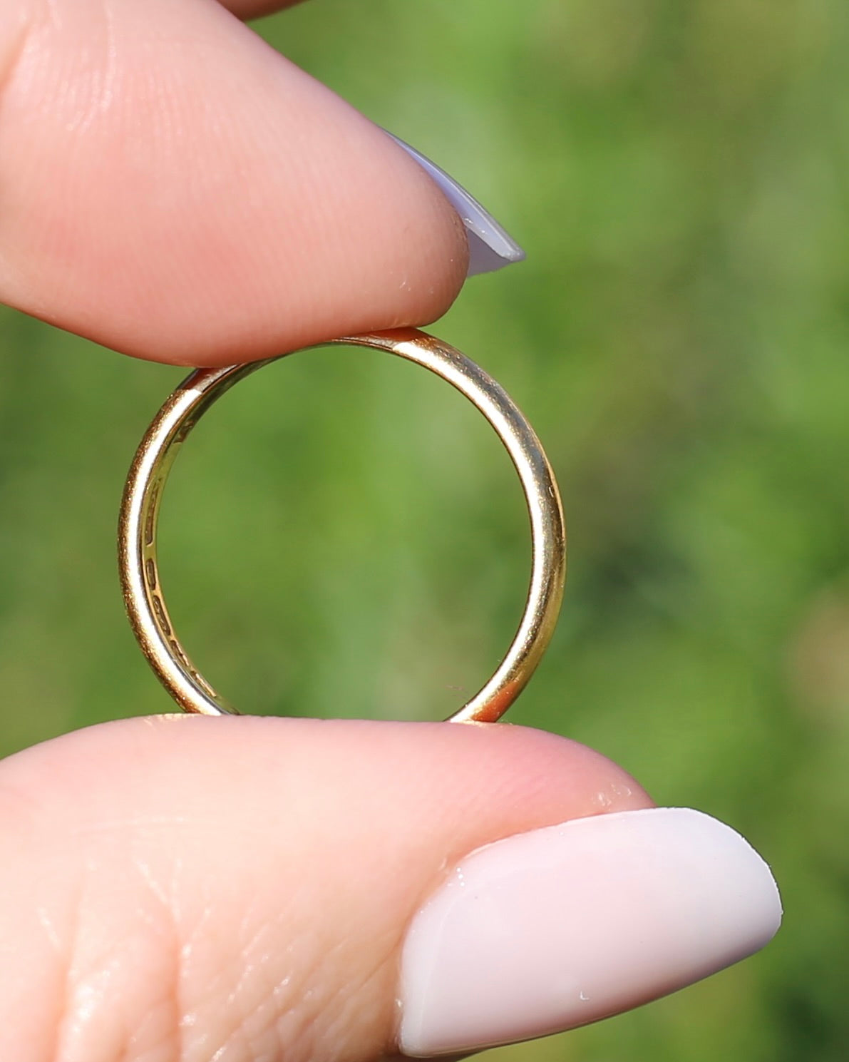 1928 Birmingham Made 22ct 3mm Wedder, 22ct Yellow Gold, size N1/2 or just over 6.75, 3.81g