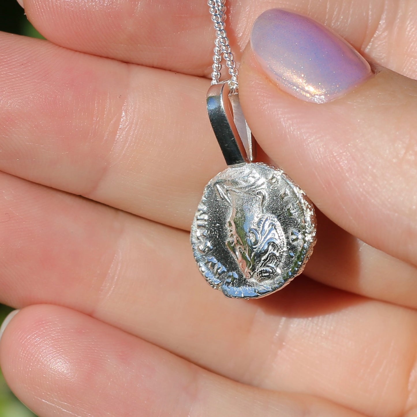 Eternity Pendant - Roman Goddess Aeternitas or Providentia, Cast From a 141-161AD Silver Denarius, avail in  Silver and Gold