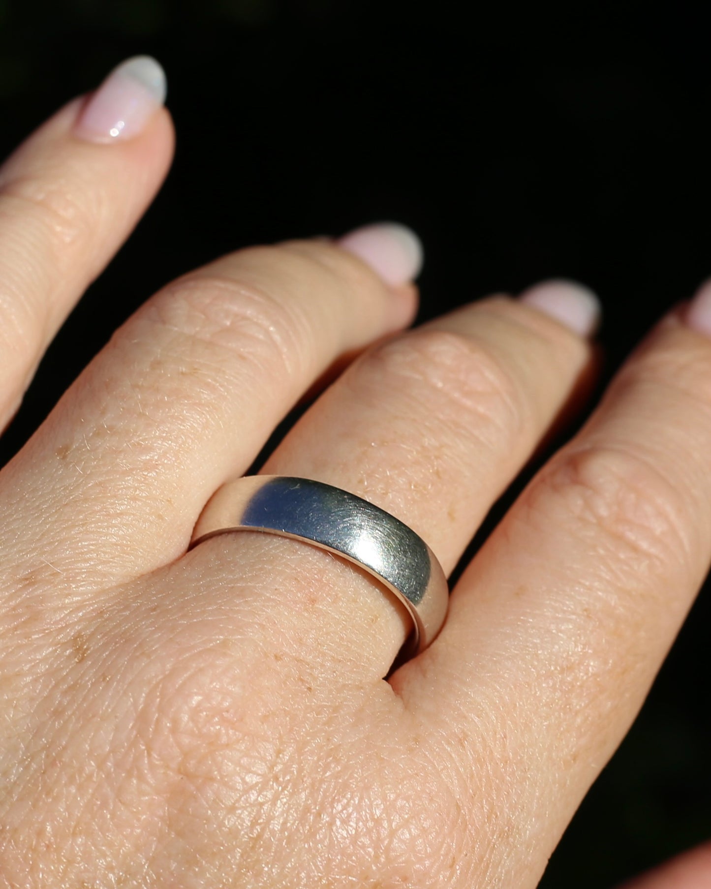 6mm Half Round Silver Band, Sterling Silver with Comfort Curve, Size X1/2 or 11.75, 8.2g