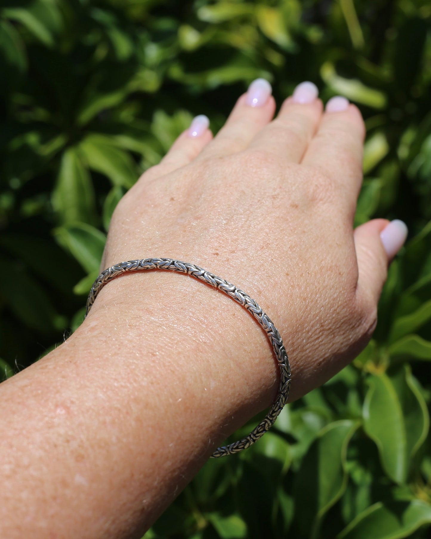 Sterling Silver Byzantine Silver Bracelet or Extender with Hook Clasp, 21cm or 8.25 inches, 11.72g