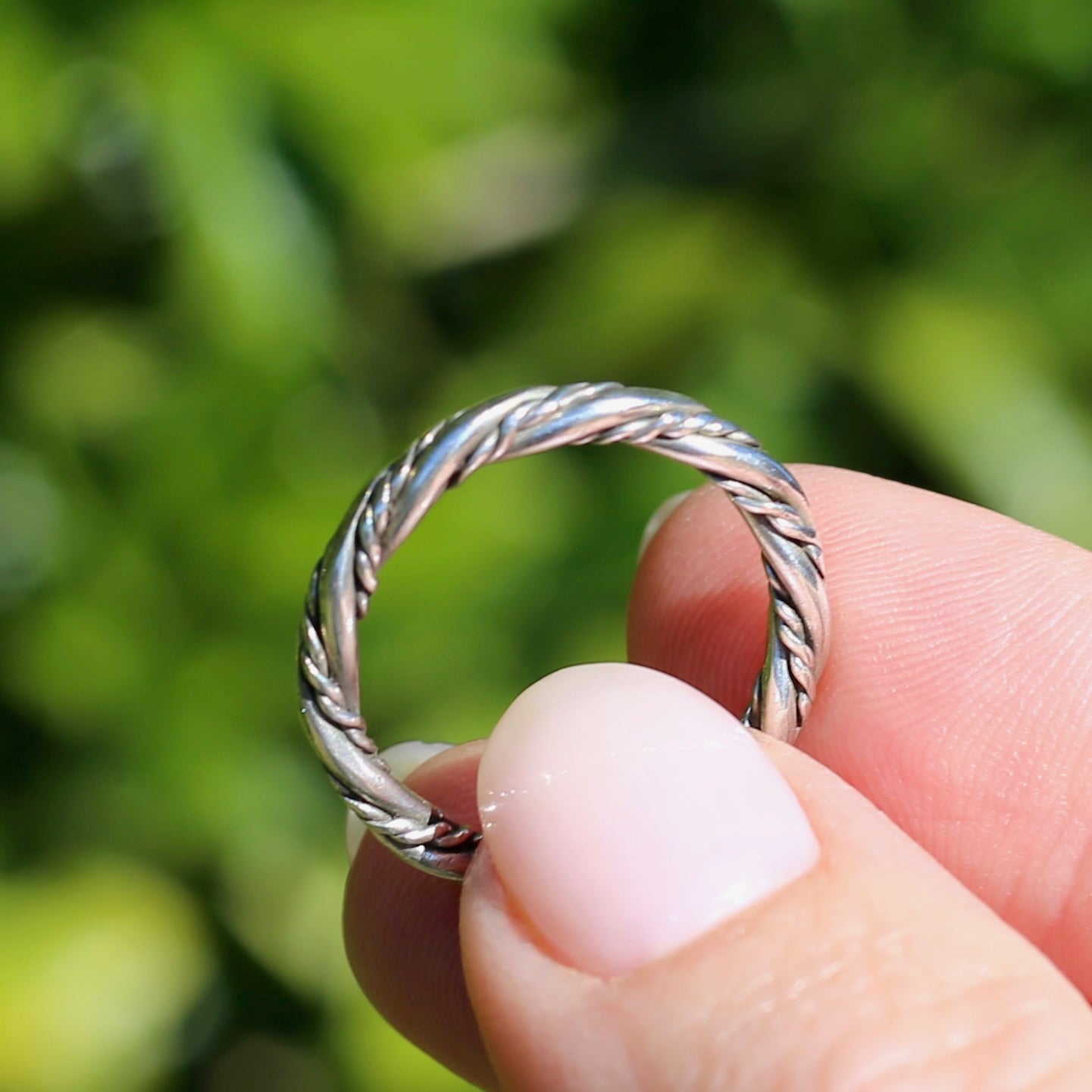 Twisted Rope Ring, Sterling Silver, size O or 7.25