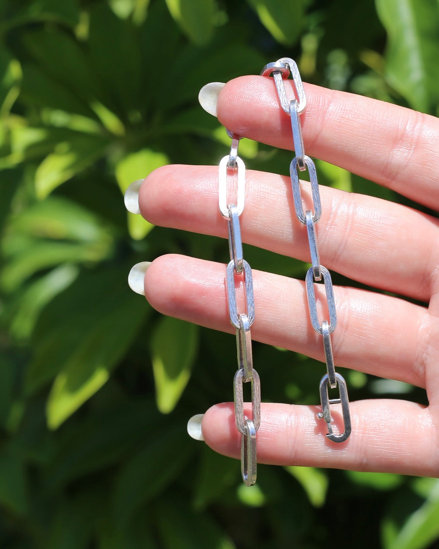 Vintage Textured 800 Silver Paperclip Bracelet, 800 Silver, 16.2g  21cm or 8.25 inches