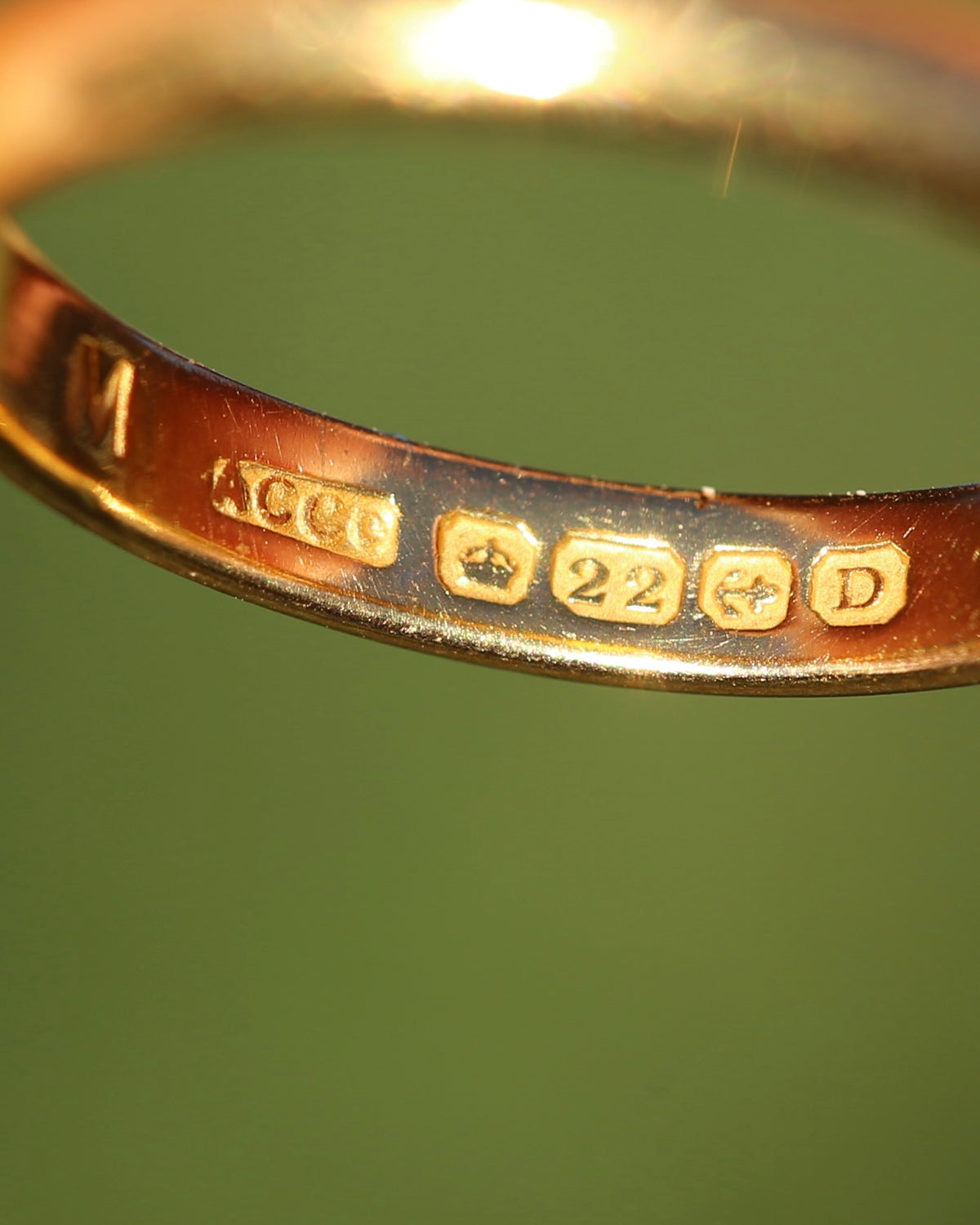 1928 Birmingham Made 22ct 3mm Wedder, 22ct Yellow Gold, size N1/2 or just over 6.75, 3.81g