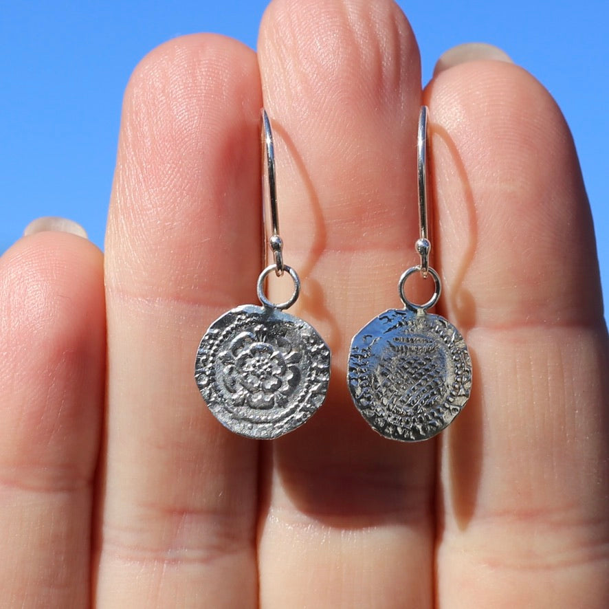 The Penny, Earrings -  Replica of the James I Penny Second Coinage 1604 - 1619