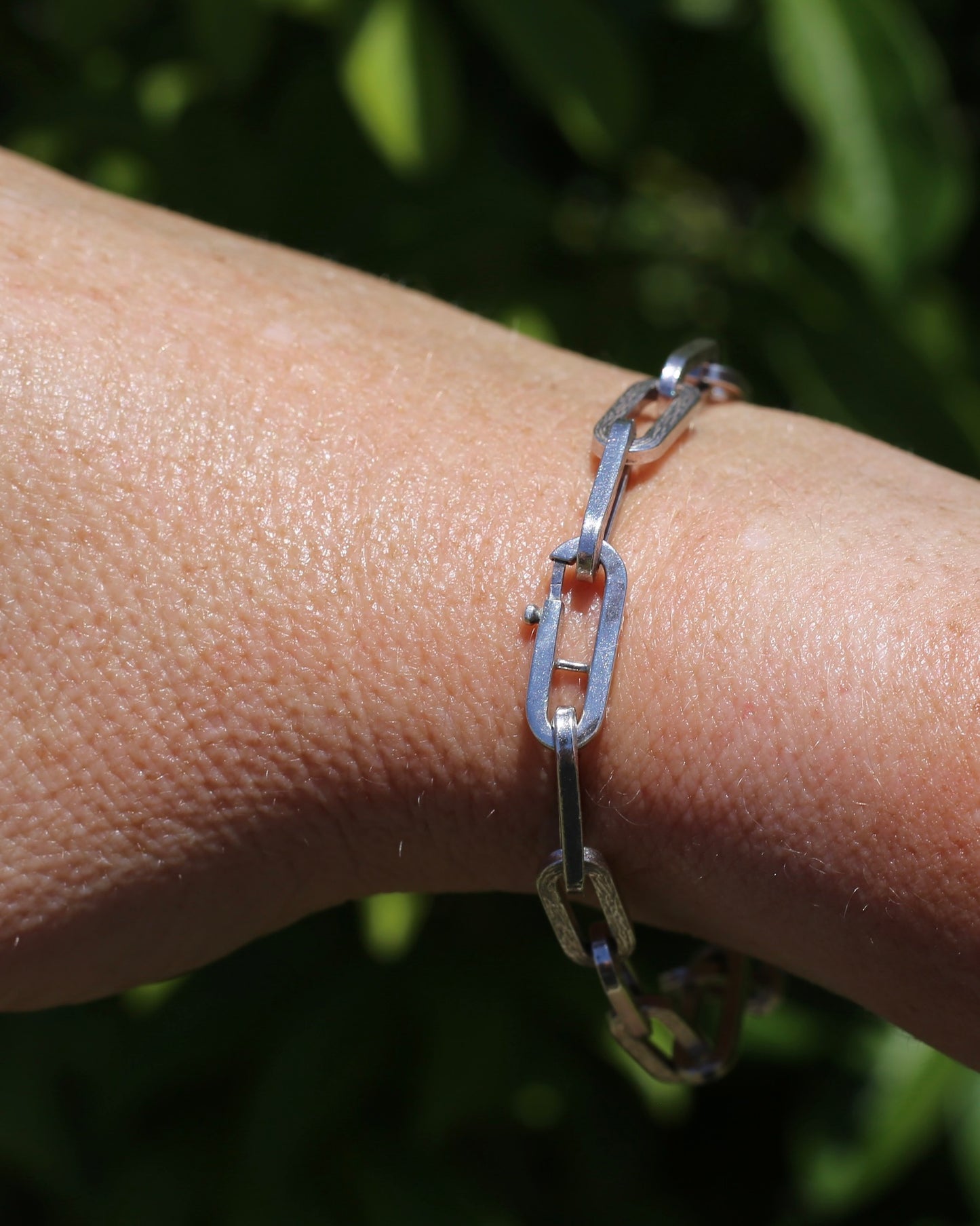 Vintage Textured 800 Silver Paperclip Bracelet, 800 Silver, 16.2g  21cm or 8.25 inches