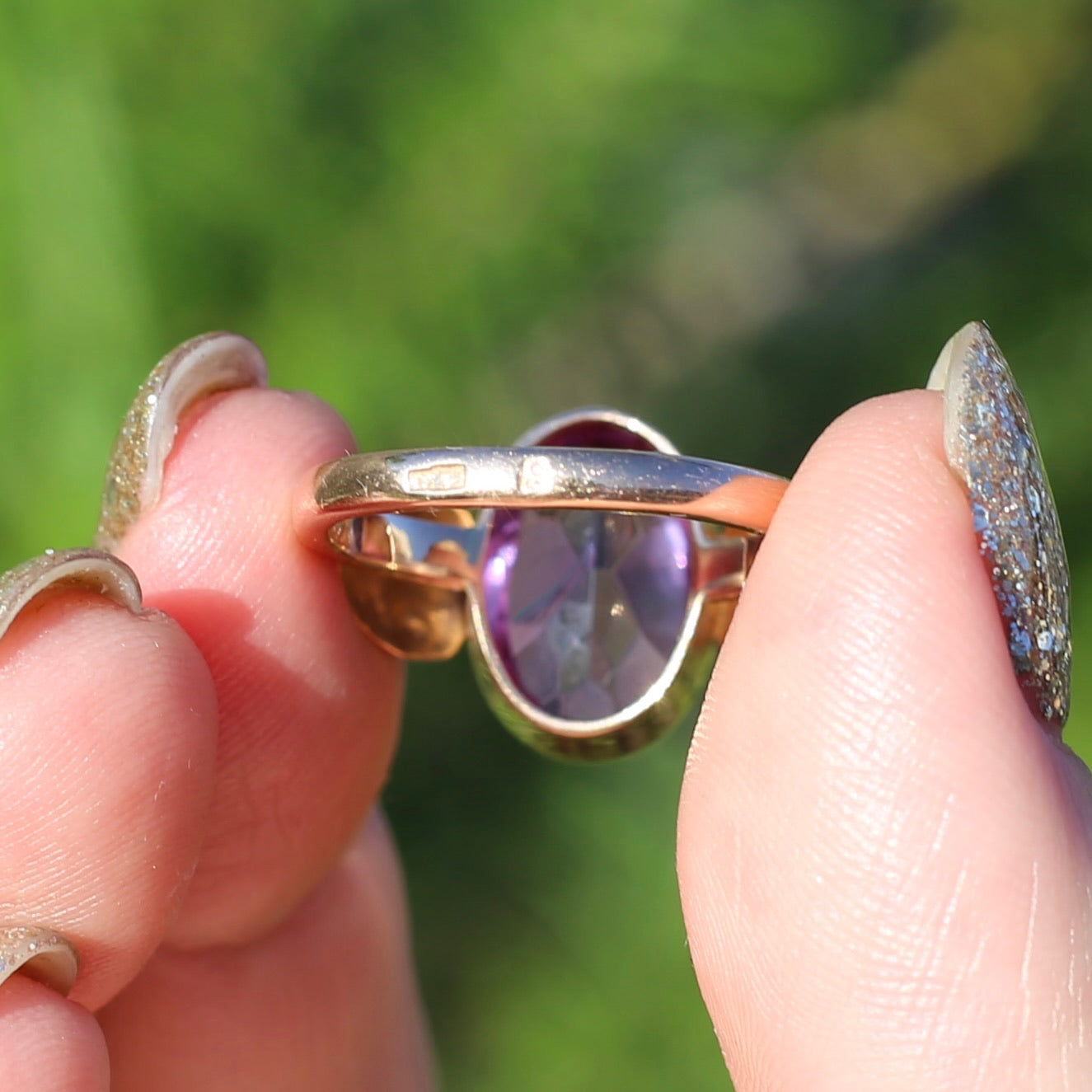 7ct Colour Change Sapphire Russian Cocktail Ring 1960s-1970s, 14ct Rose Gold, size Q or 8.25