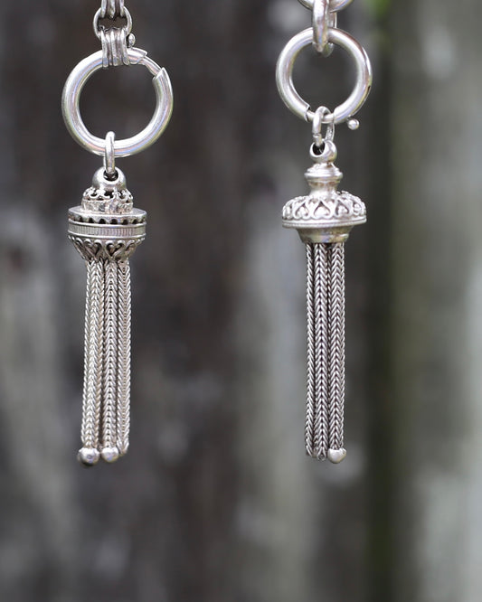 Antique Silver Tassel, Sterling Silver, 3.7g & 2.9g