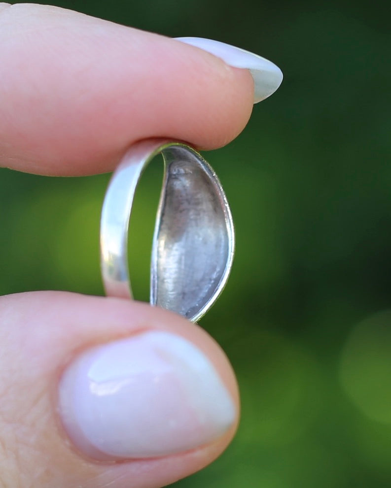 Vintage Silver Bombe Ring, Sterling Silver, size 6.25 or M, 2.6g