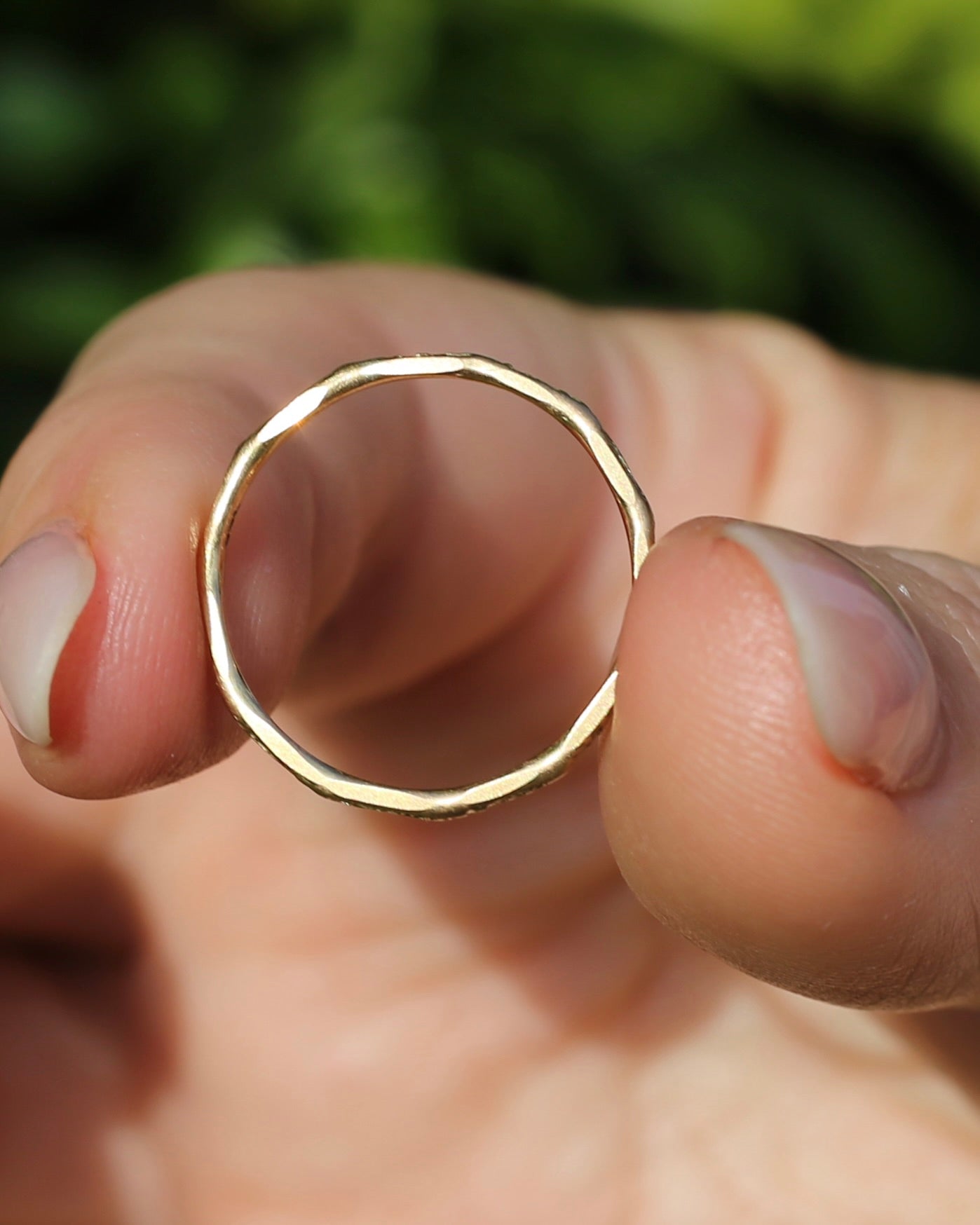 Vintage Rustic Gold Ring, 9ct Yellow Gold, size P or 7.5, 1.1g