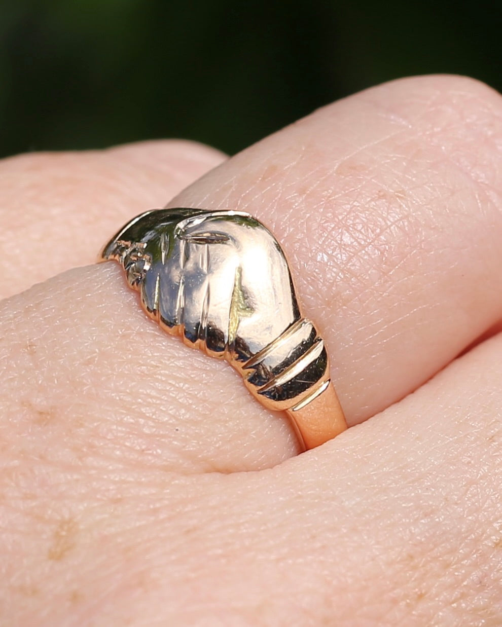 Vintique 15ct Fede Ring, 15ct Yellow Gold, size 7.5 or just over O1/2, 4.24g