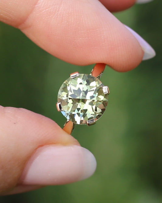 ON HOLD 3.95ct Harlequin Cut Afghan Greeny Yellow Natural Tourmaline Ring, 9ct Yellow Gold, size O1/2 or 7.5, 2.47g