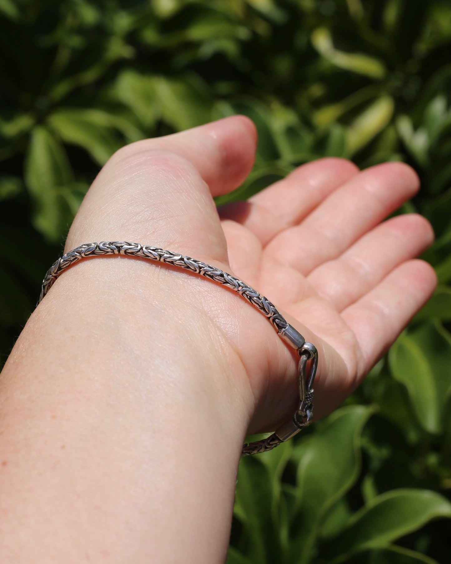 Sterling Silver Byzantine Silver Bracelet or Extender with Hook Clasp, 21cm or 8.25 inches, 11.72g