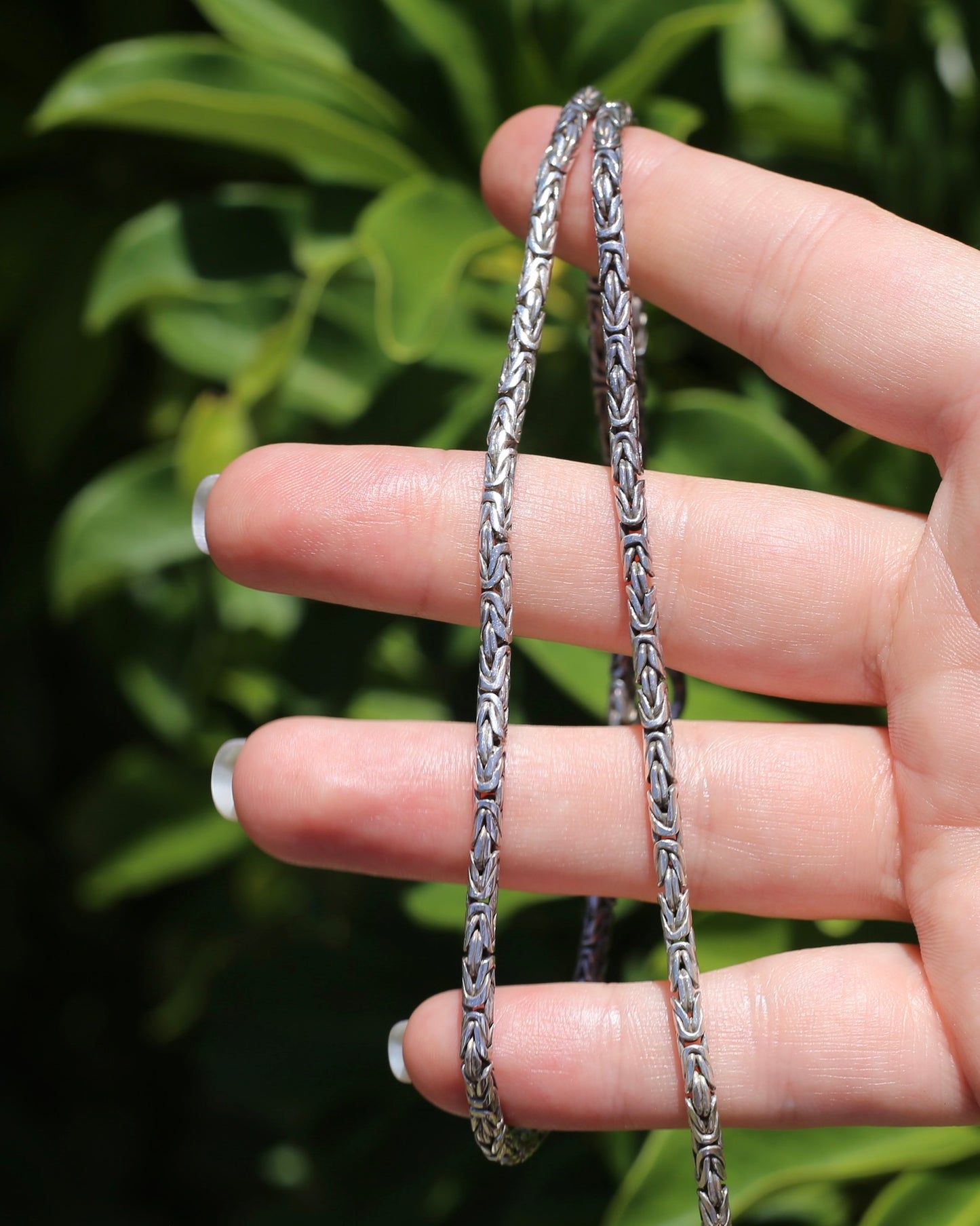 Sterling Silver Byzantine Silver Necklace with Hook Clasp, 51cm or 20 inches, 27.28g