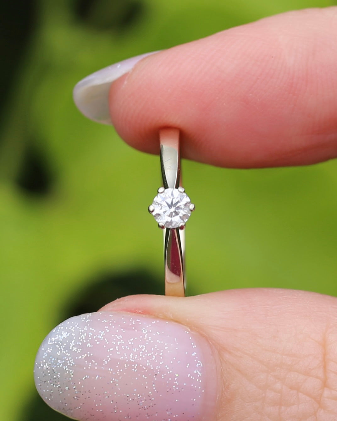 0.25ct Natural Diamond Solitaire, 18ct White Gold, 6 Claw, size L or 5.75, 2.09g